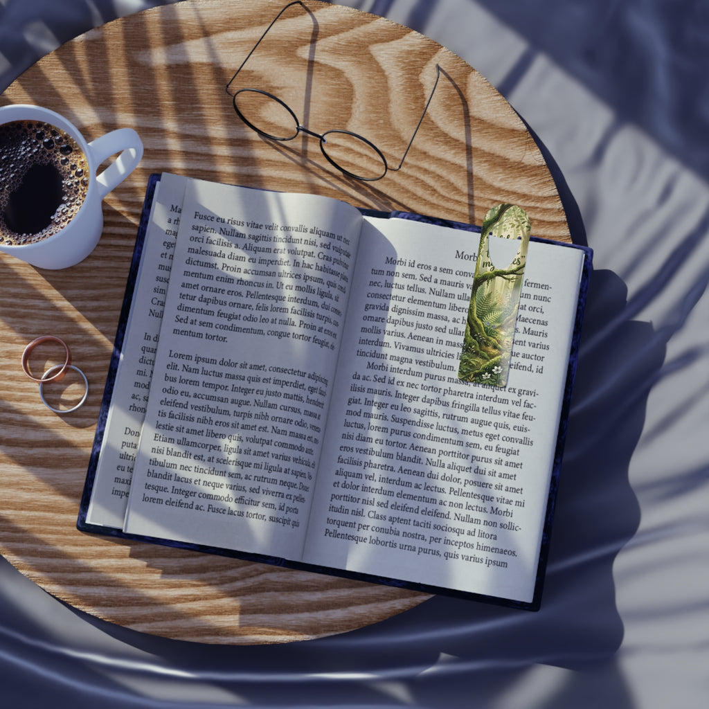 Forest Reading Bookmark — "I Like to Read My Trees" Metal Page Marker